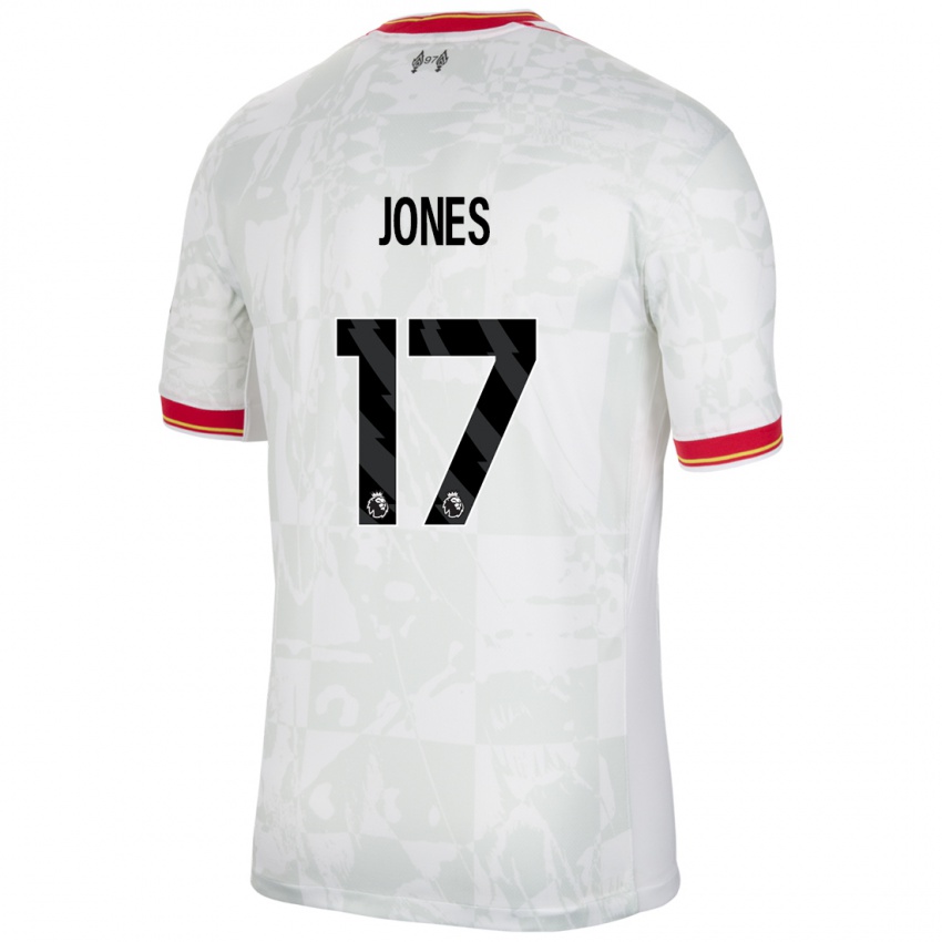 Kinder Curtis Jones #17 Weiß Rot Schwarz Ausweichtrikot Trikot 2024/25 T-Shirt Österreich