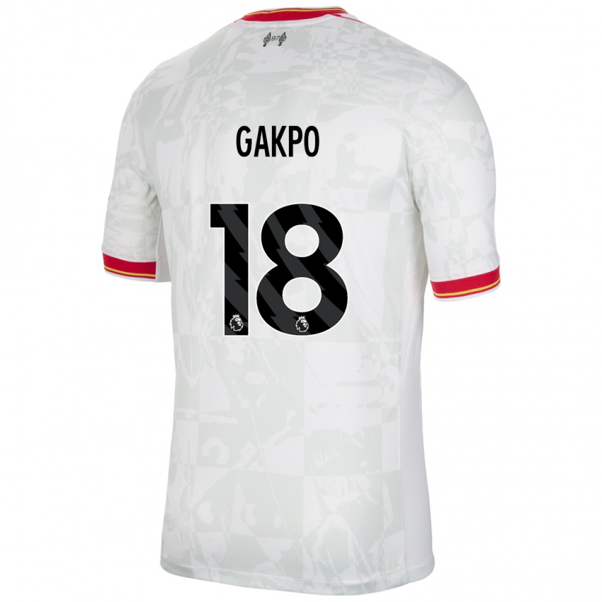 Kinder Cody Gakpo #18 Weiß Rot Schwarz Ausweichtrikot Trikot 2024/25 T-Shirt Österreich