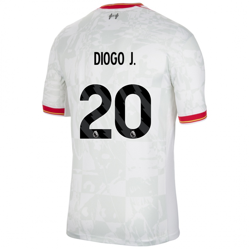 Kinder Diogo Jota #20 Weiß Rot Schwarz Ausweichtrikot Trikot 2024/25 T-Shirt Österreich