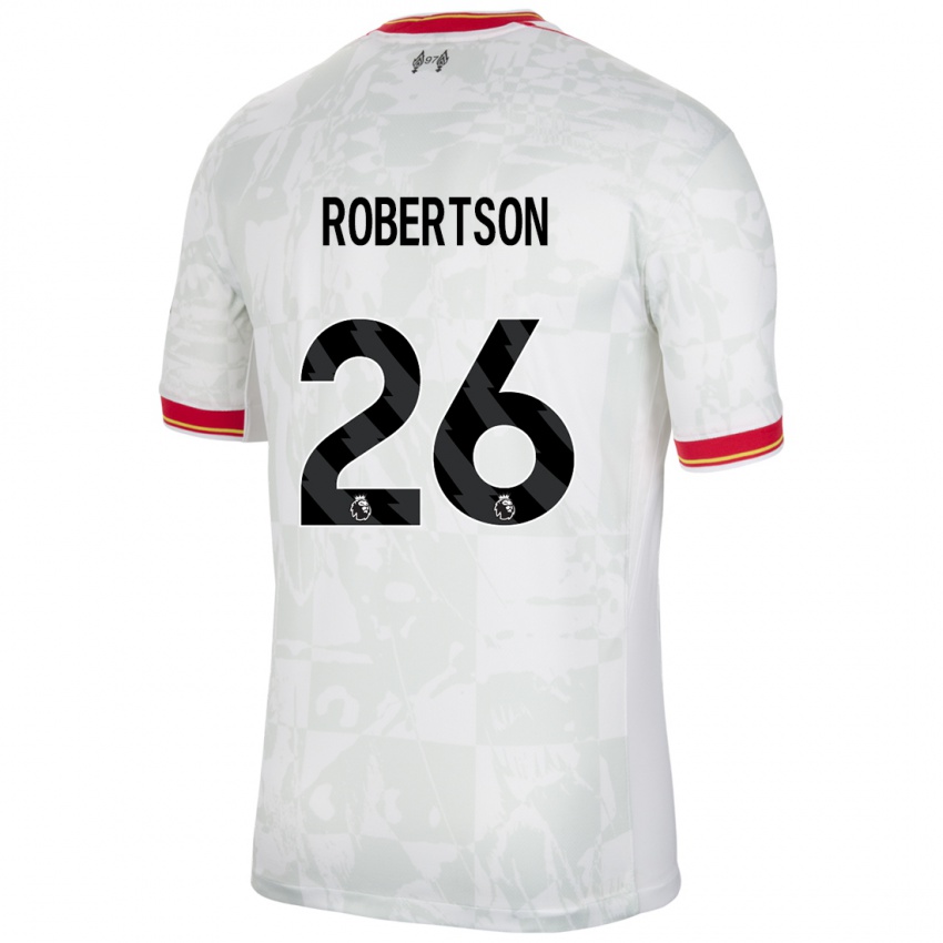 Kinder Andrew Robertson #26 Weiß Rot Schwarz Ausweichtrikot Trikot 2024/25 T-Shirt Österreich