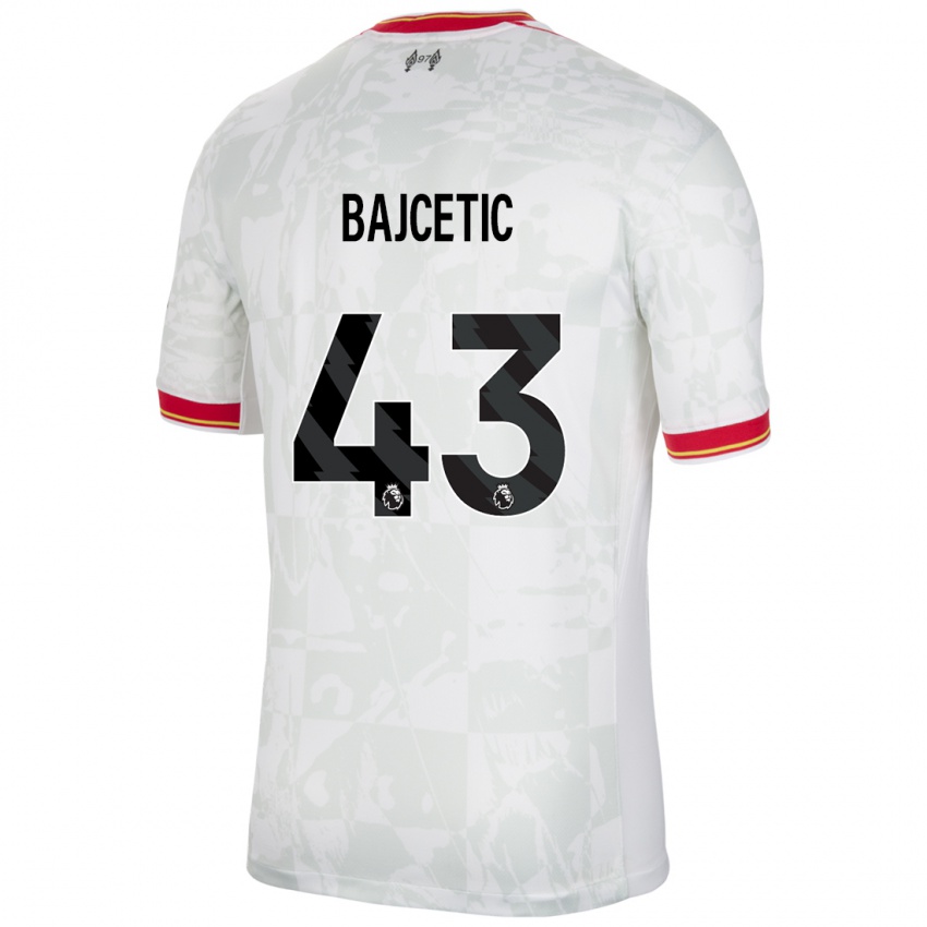 Kinder Stefan Bajcetic #43 Weiß Rot Schwarz Ausweichtrikot Trikot 2024/25 T-Shirt Österreich