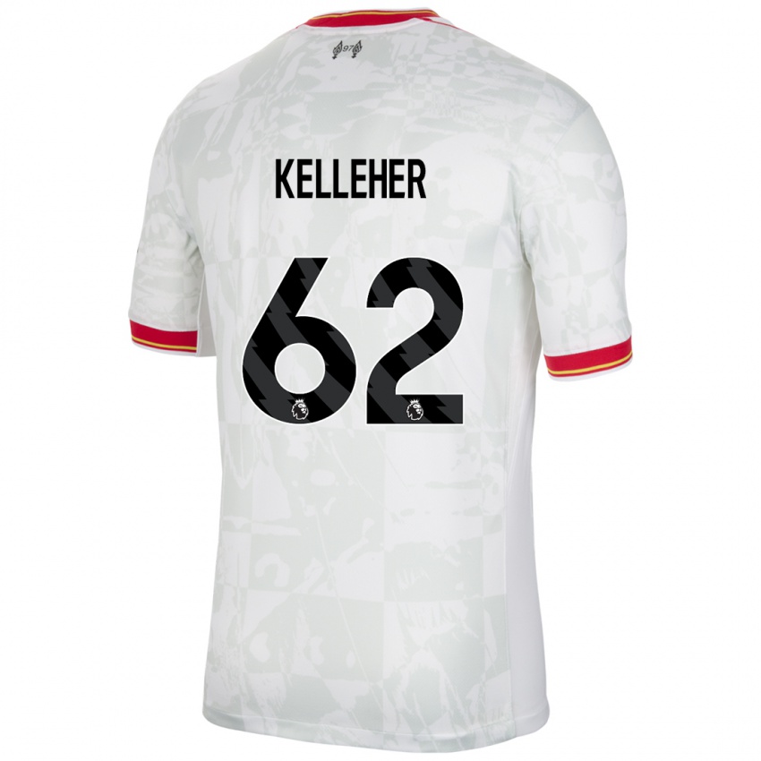 Kinder Caoimhin Kelleher #62 Weiß Rot Schwarz Ausweichtrikot Trikot 2024/25 T-Shirt Österreich