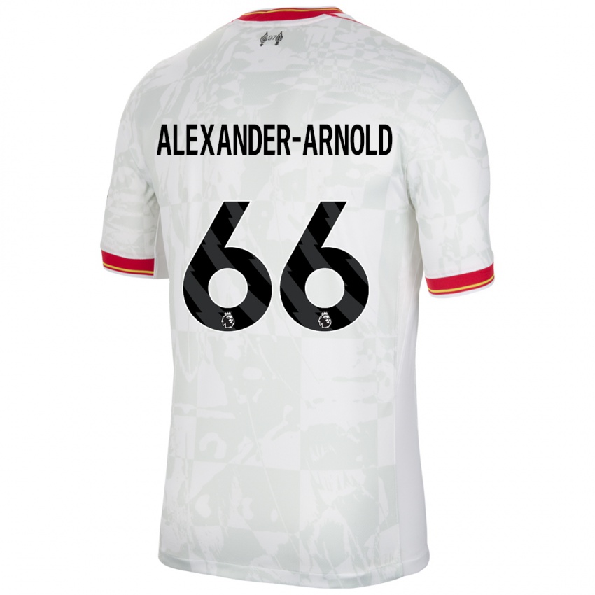 Kinder Trent Alexander-Arnold #66 Weiß Rot Schwarz Ausweichtrikot Trikot 2024/25 T-Shirt Österreich