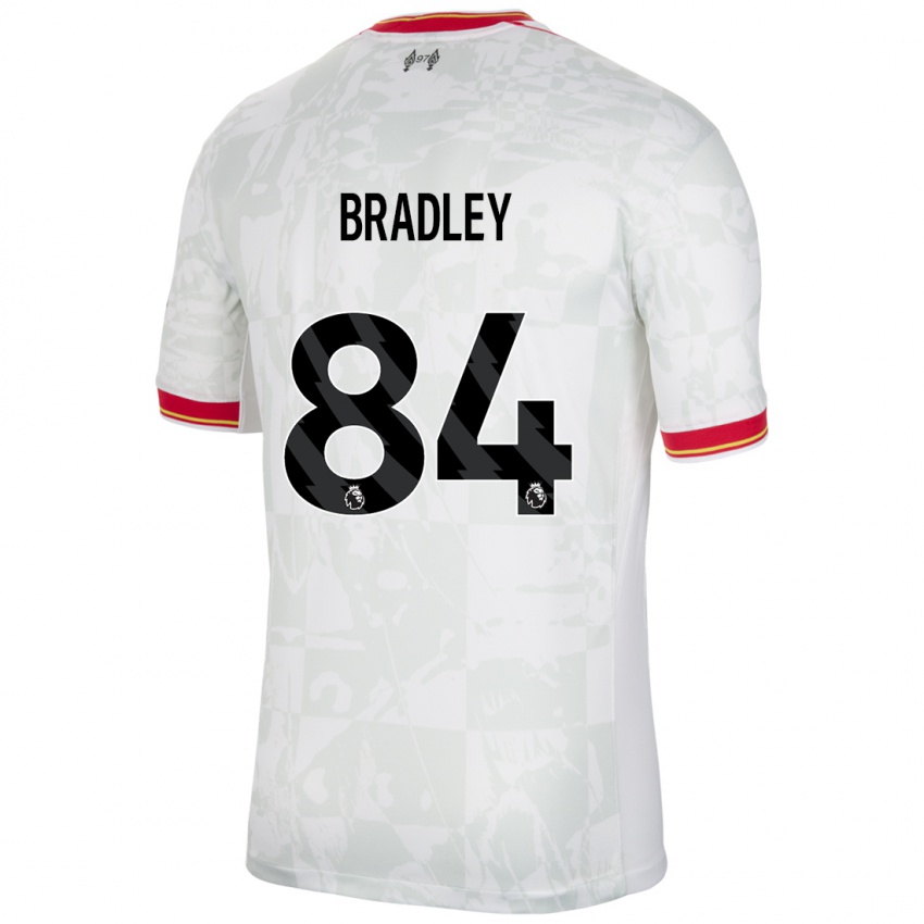 Kinder Conor Bradley #84 Weiß Rot Schwarz Ausweichtrikot Trikot 2024/25 T-Shirt Österreich