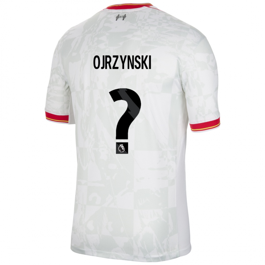 Kinder Jakub Ojrzynski #0 Weiß Rot Schwarz Ausweichtrikot Trikot 2024/25 T-Shirt Österreich