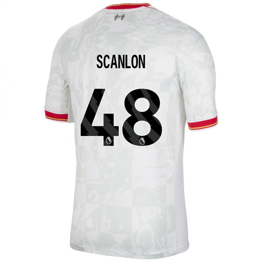 Kinder Calum Scanlon #48 Weiß Rot Schwarz Ausweichtrikot Trikot 2024/25 T-Shirt Österreich