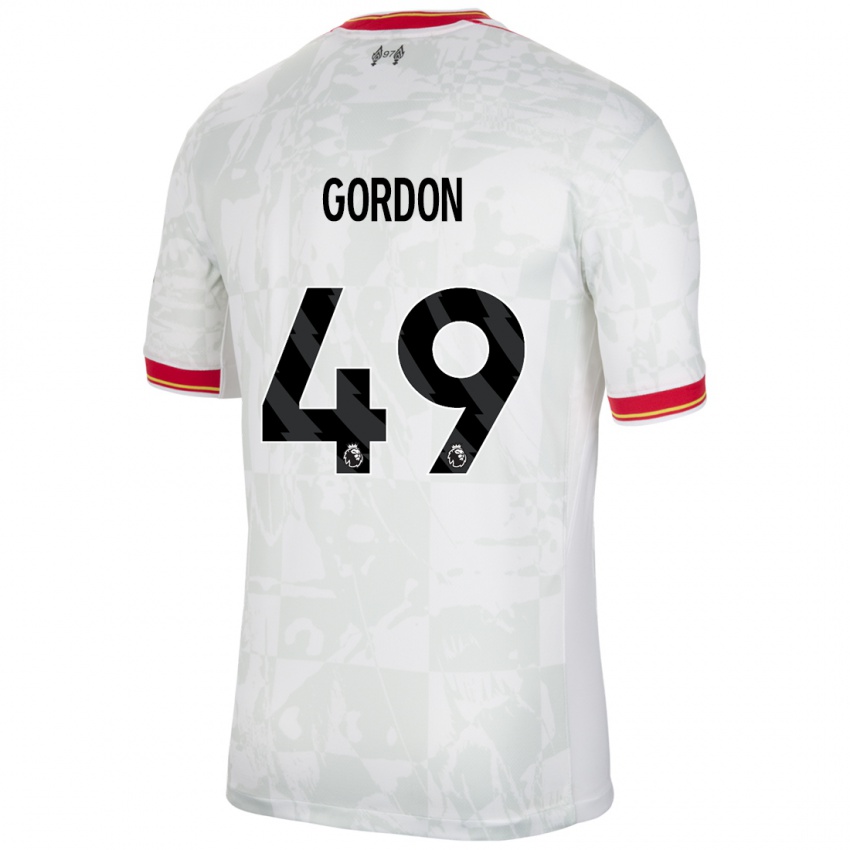 Kinder Kaide Gordon #49 Weiß Rot Schwarz Ausweichtrikot Trikot 2024/25 T-Shirt Österreich