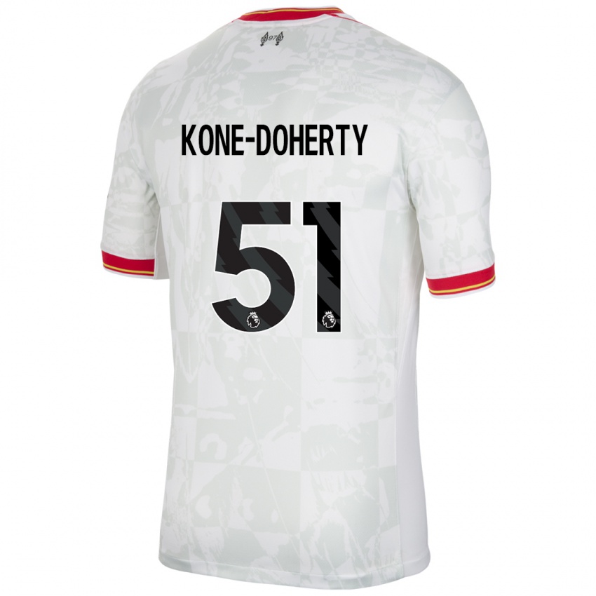 Kinder Trent Kone-Doherty #51 Weiß Rot Schwarz Ausweichtrikot Trikot 2024/25 T-Shirt Österreich