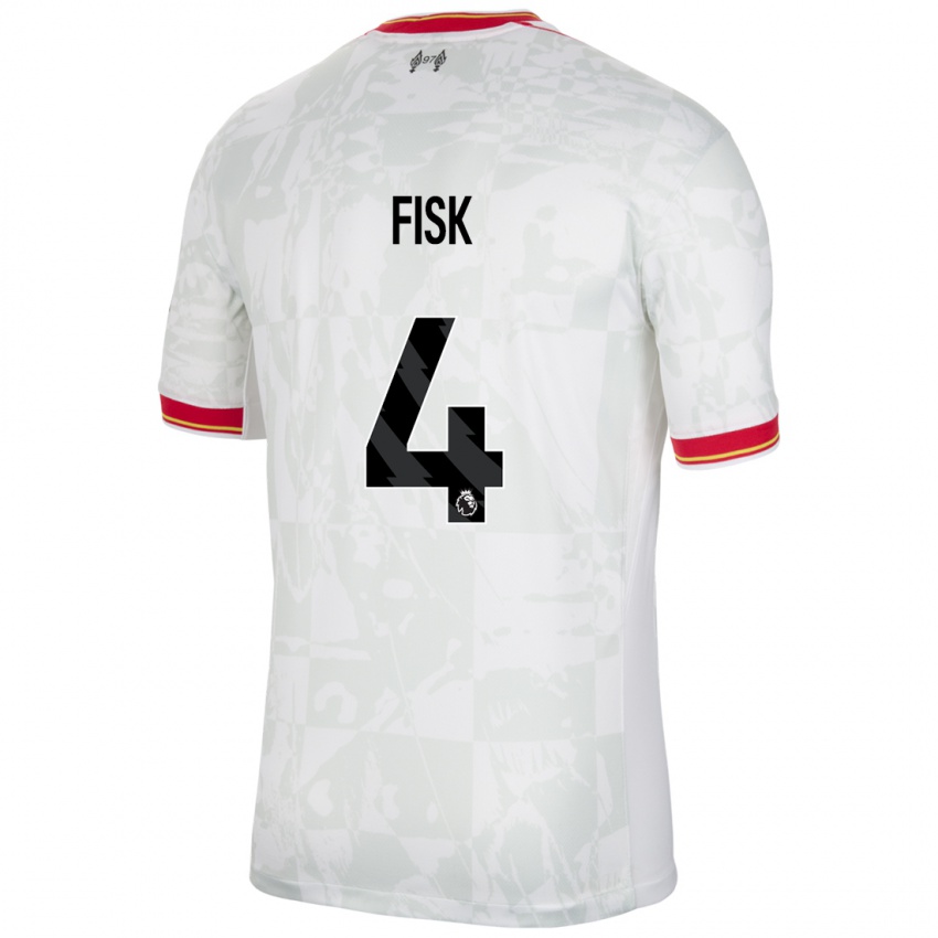 Kinder Grace Fisk #4 Weiß Rot Schwarz Ausweichtrikot Trikot 2024/25 T-Shirt Österreich