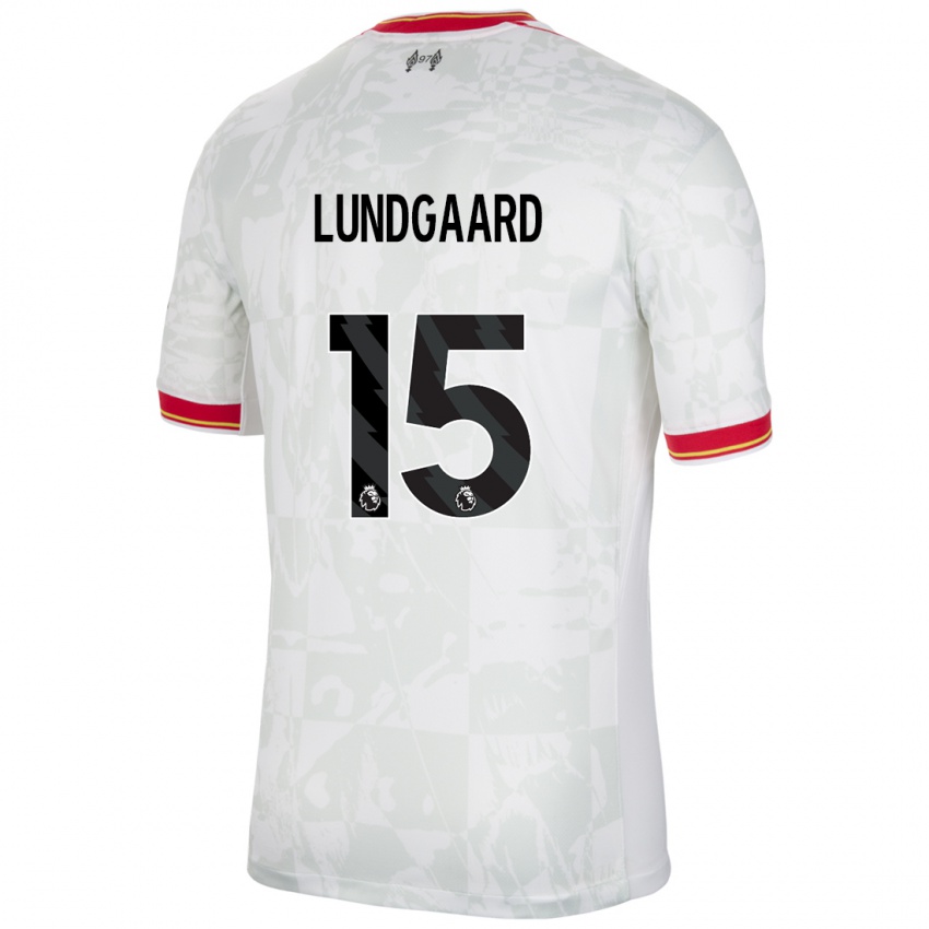 Kinder Sofie Lundgaard #15 Weiß Rot Schwarz Ausweichtrikot Trikot 2024/25 T-Shirt Österreich