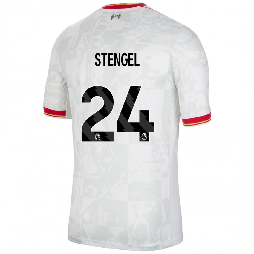 Kinder Katie Stengel #24 Weiß Rot Schwarz Ausweichtrikot Trikot 2024/25 T-Shirt Österreich