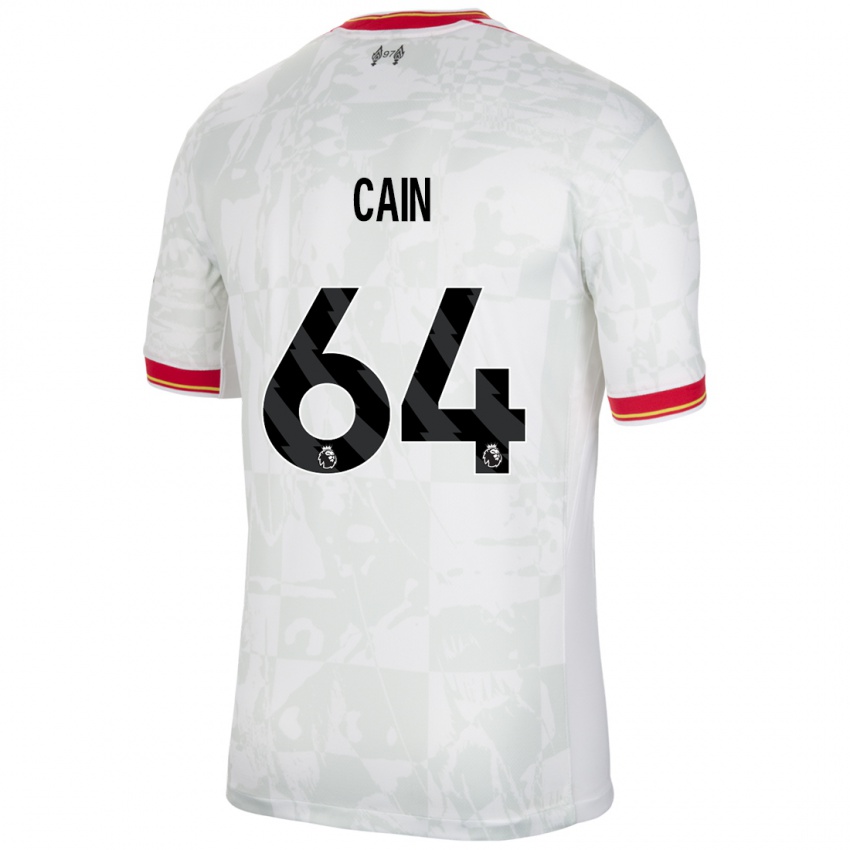 Kinder Jake Cain #64 Weiß Rot Schwarz Ausweichtrikot Trikot 2024/25 T-Shirt Österreich