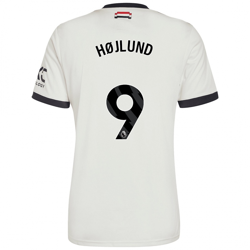 Kinder Rasmus Højlund #9 Cremeweiß Ausweichtrikot Trikot 2024/25 T-Shirt Österreich