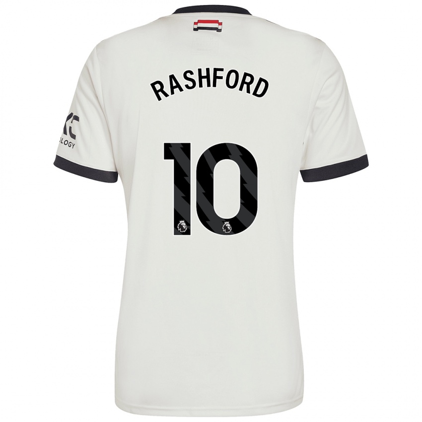 Kinder Marcus Rashford #10 Cremeweiß Ausweichtrikot Trikot 2024/25 T-Shirt Österreich