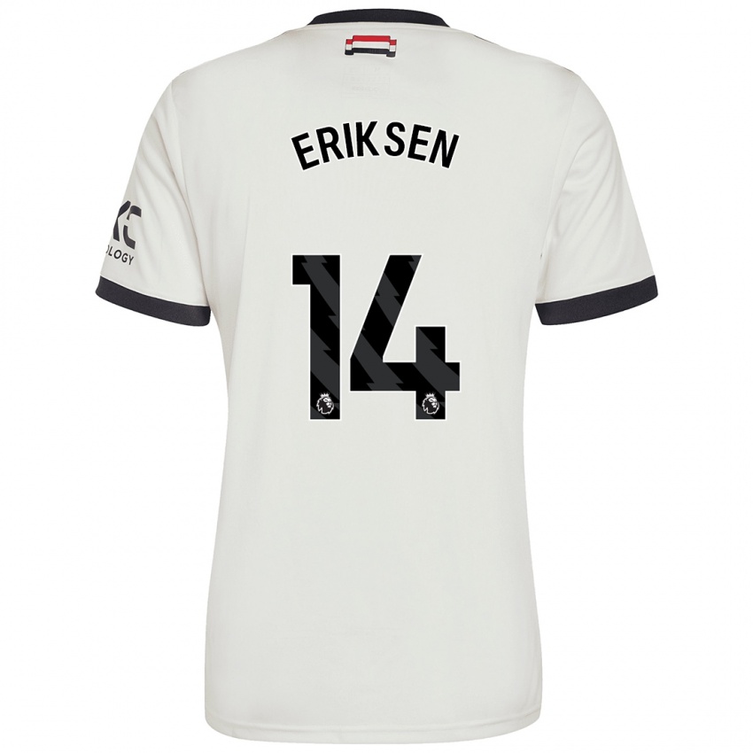 Kinder Christian Eriksen #14 Cremeweiß Ausweichtrikot Trikot 2024/25 T-Shirt Österreich