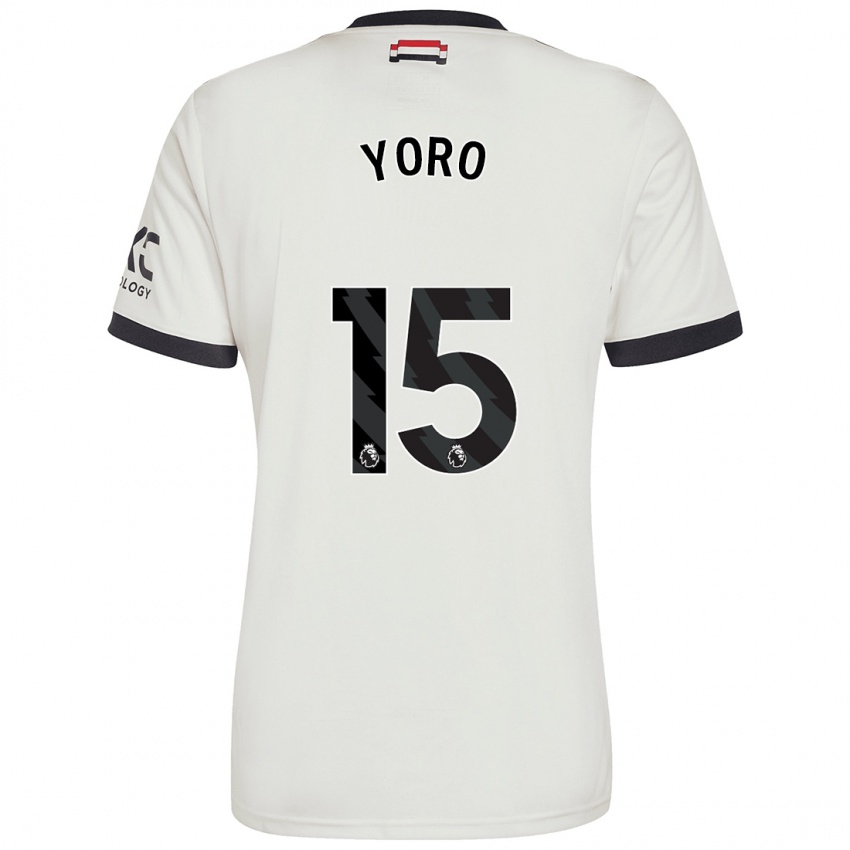 Kinder Leny Yoro #15 Cremeweiß Ausweichtrikot Trikot 2024/25 T-Shirt Österreich