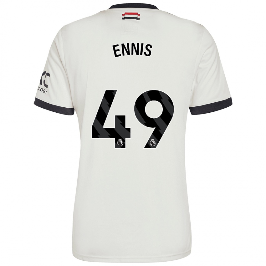 Kinder Ethan Ennis #49 Cremeweiß Ausweichtrikot Trikot 2024/25 T-Shirt Österreich