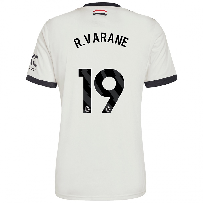 Kinder Raphael Varane #19 Cremeweiß Ausweichtrikot Trikot 2024/25 T-Shirt Österreich