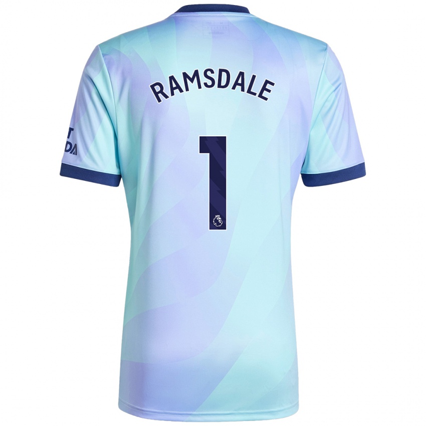 Kinder Aaron Ramsdale #1 Aquamarin Ausweichtrikot Trikot 2024/25 T-Shirt Österreich