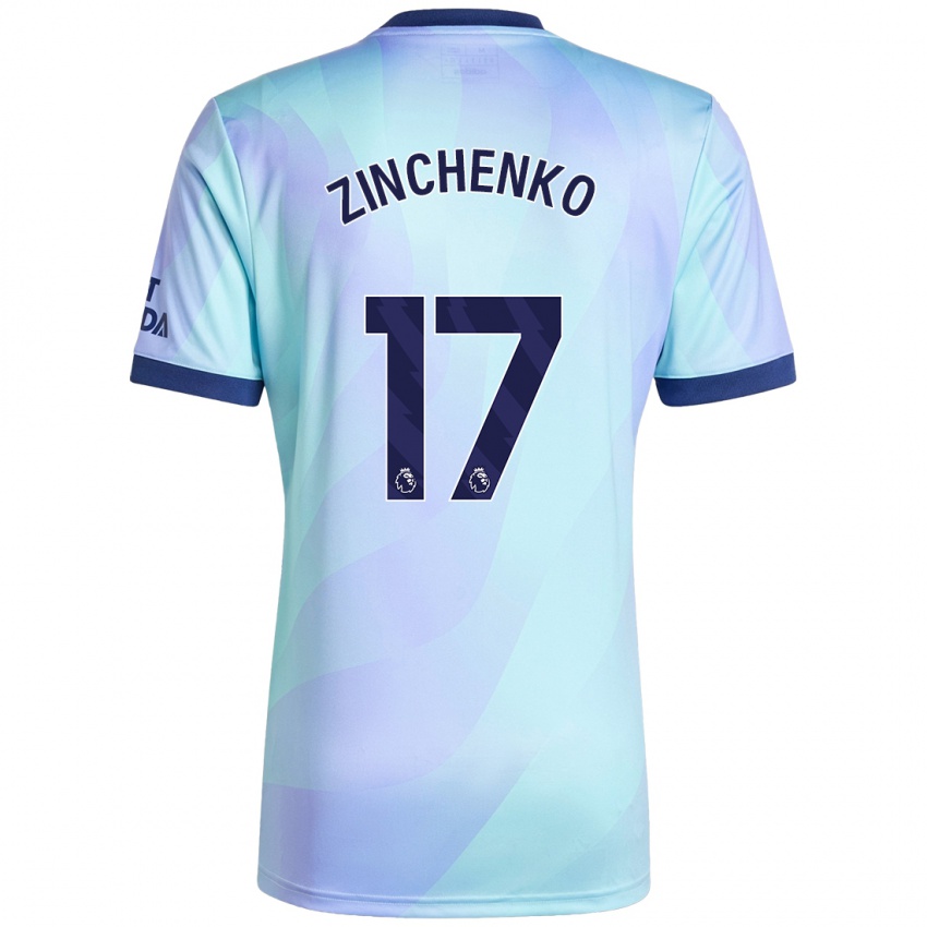 Kinder Oleksandr Zinchenko #17 Aquamarin Ausweichtrikot Trikot 2024/25 T-Shirt Österreich