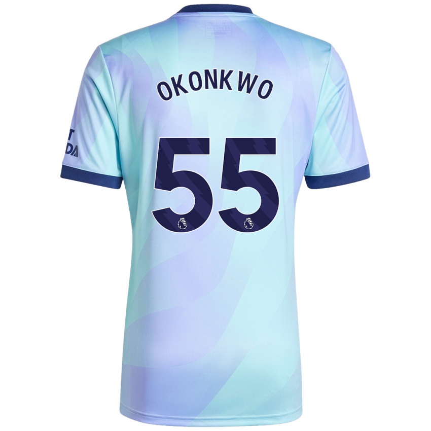 Kinder Brian Okonkwo #55 Aquamarin Ausweichtrikot Trikot 2024/25 T-Shirt Österreich