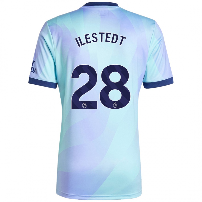 Kinder Amanda Ilestedt #28 Aquamarin Ausweichtrikot Trikot 2024/25 T-Shirt Österreich