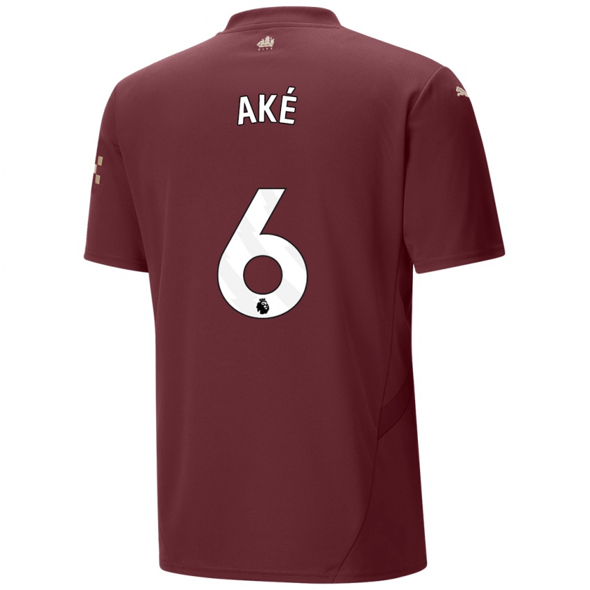 Kinder Nathan Ake #6 Kastanienbraun Ausweichtrikot Trikot 2024/25 T-Shirt Österreich