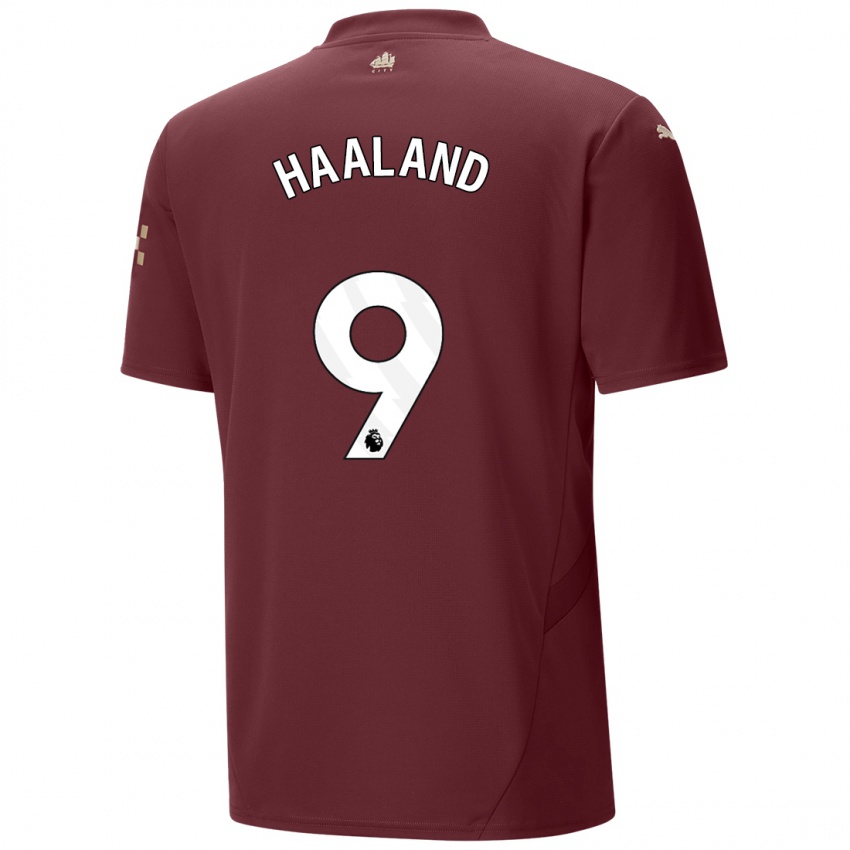 Kinder Erling Haaland #9 Kastanienbraun Ausweichtrikot Trikot 2024/25 T-Shirt Österreich