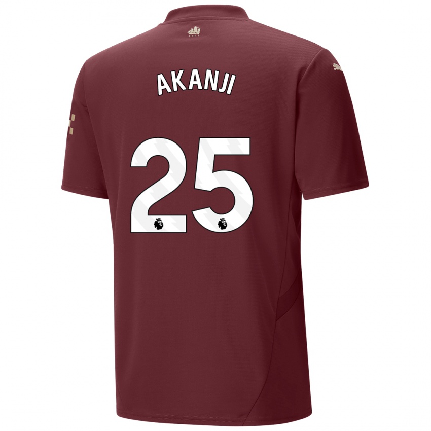 Kinder Manuel Akanji #25 Kastanienbraun Ausweichtrikot Trikot 2024/25 T-Shirt Österreich