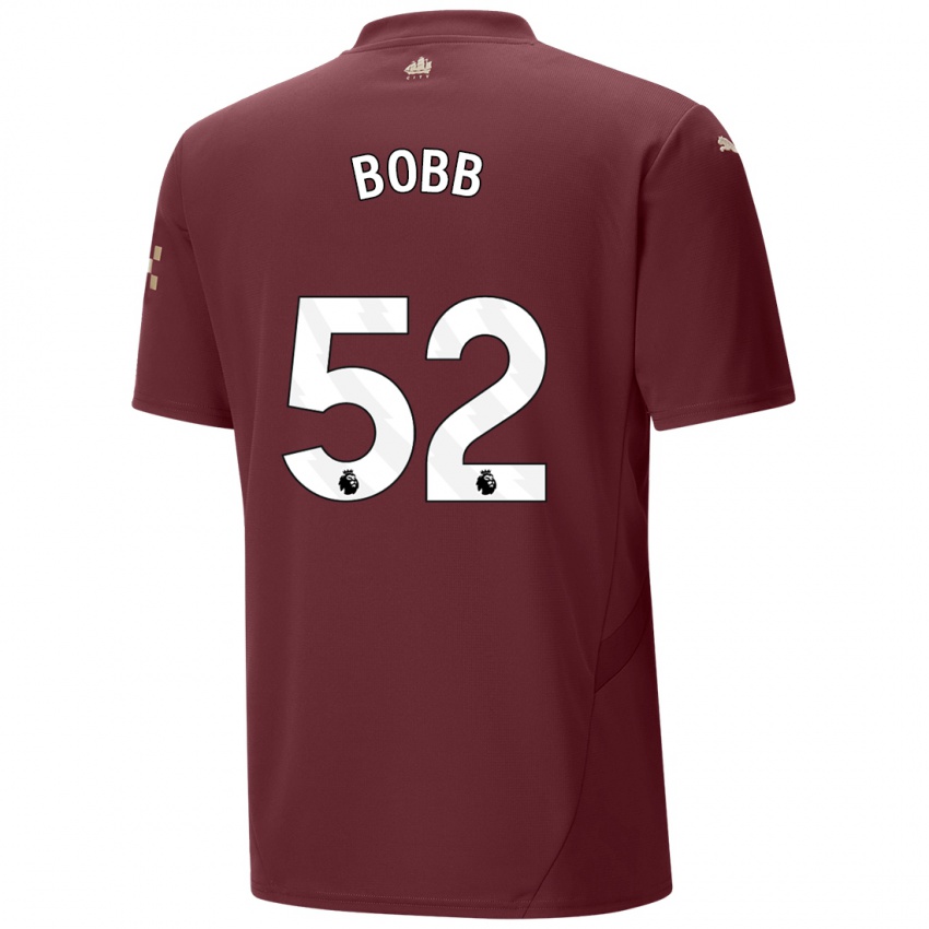 Kinder Oscar Bobb #52 Kastanienbraun Ausweichtrikot Trikot 2024/25 T-Shirt Österreich