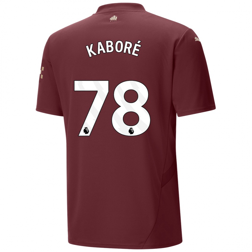 Kinder Issa Kabore #78 Kastanienbraun Ausweichtrikot Trikot 2024/25 T-Shirt Österreich