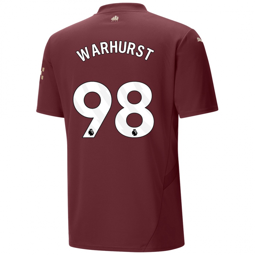 Kinder Matthew Warhurst #98 Kastanienbraun Ausweichtrikot Trikot 2024/25 T-Shirt Österreich