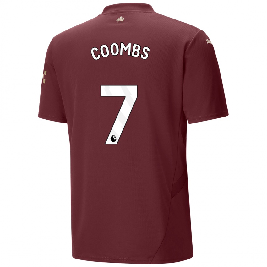 Kinder Laura Coombs #7 Kastanienbraun Ausweichtrikot Trikot 2024/25 T-Shirt Österreich