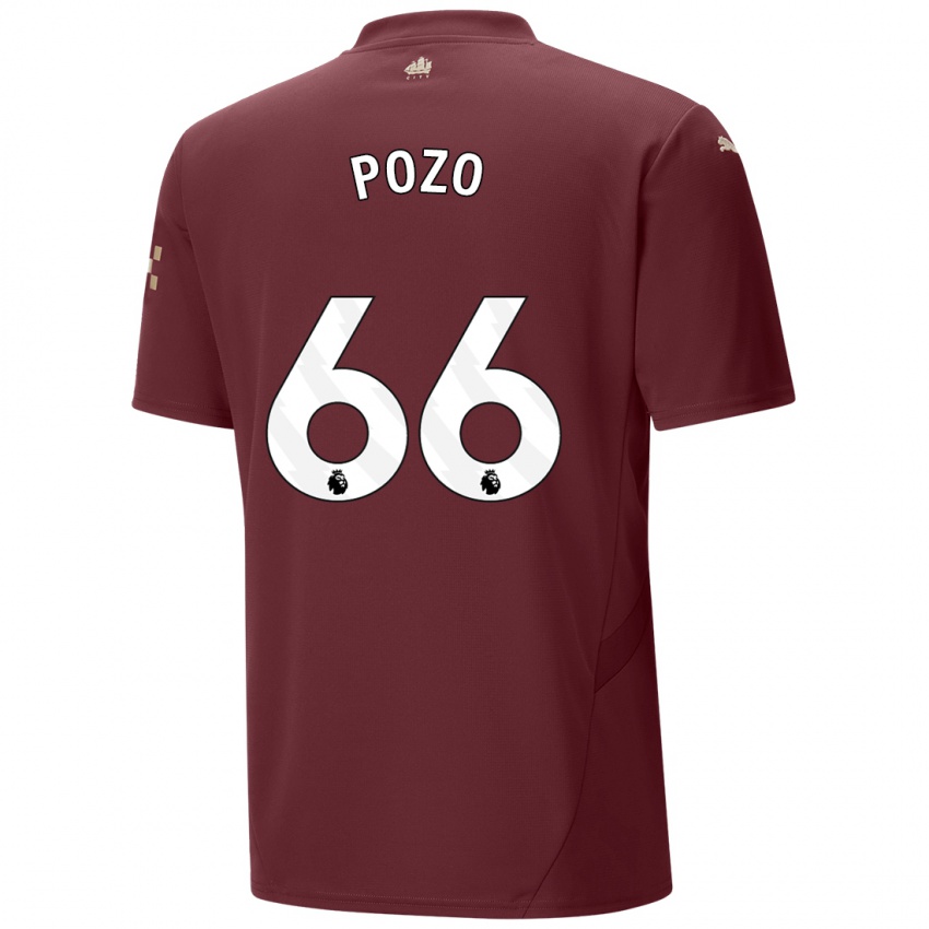 Kinder Iker Pozo #66 Kastanienbraun Ausweichtrikot Trikot 2024/25 T-Shirt Österreich