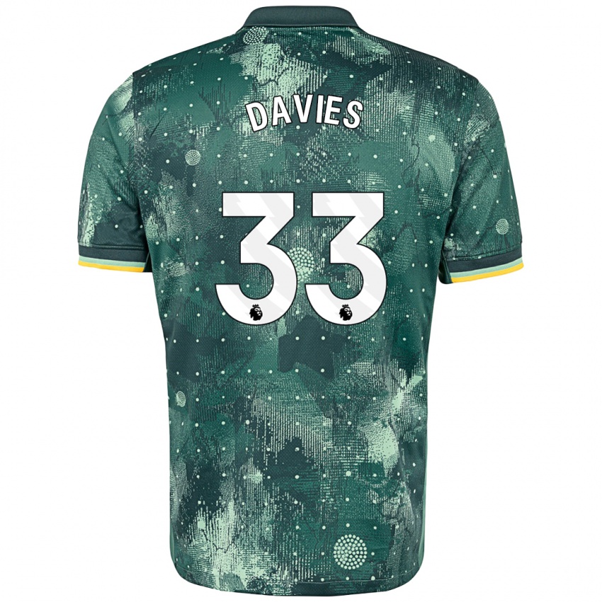 Kinder Ben Davies #33 Mintgrün Ausweichtrikot Trikot 2024/25 T-Shirt Österreich