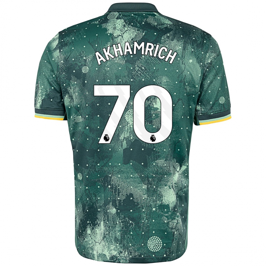 Kinder Yusuf Akhamrich #70 Mintgrün Ausweichtrikot Trikot 2024/25 T-Shirt Österreich