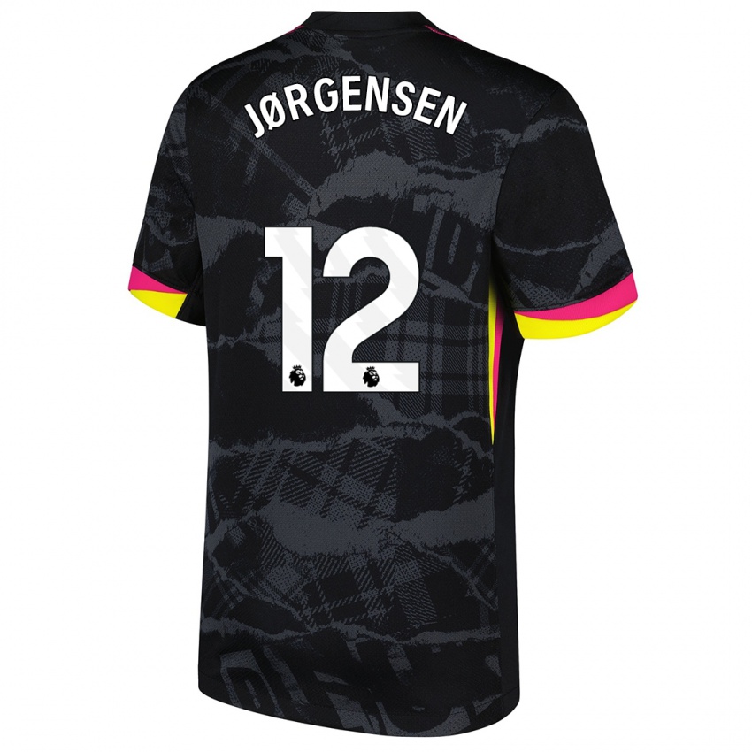 Kinder Filip Jørgensen #12 Schwarz Rosa Ausweichtrikot Trikot 2024/25 T-Shirt Österreich