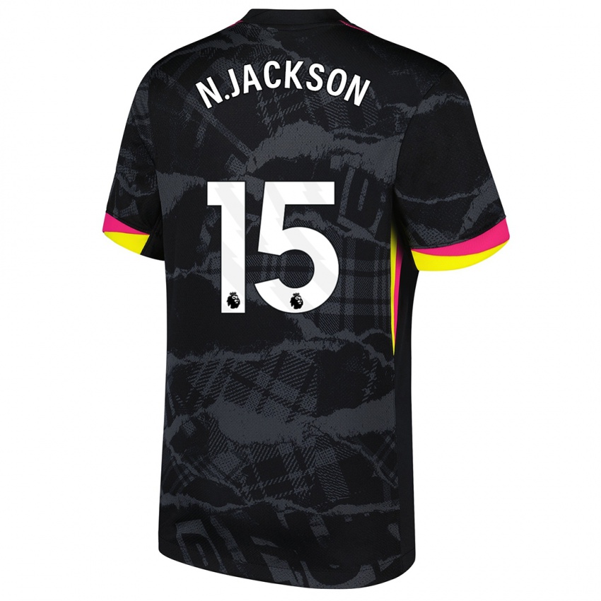 Kinder Nicolas Jackson #15 Schwarz Rosa Ausweichtrikot Trikot 2024/25 T-Shirt Österreich