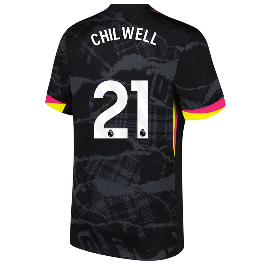 Kinder Ben Chilwell #21 Schwarz Rosa Ausweichtrikot Trikot 2024/25 T-Shirt Österreich