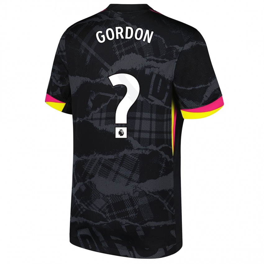 Kinder Sol Gordon #0 Schwarz Rosa Ausweichtrikot Trikot 2024/25 T-Shirt Österreich