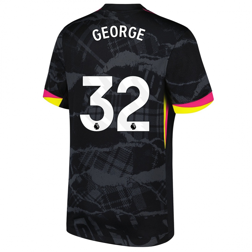 Kinder Tyrique George #32 Schwarz Rosa Ausweichtrikot Trikot 2024/25 T-Shirt Österreich