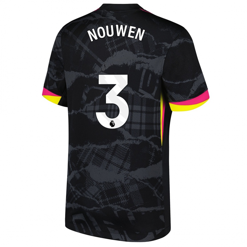 Kinder Aniek Nouwen #3 Schwarz Rosa Ausweichtrikot Trikot 2024/25 T-Shirt Österreich