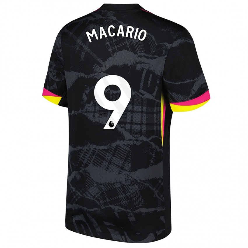 Kinder Catarina Macario #9 Schwarz Rosa Ausweichtrikot Trikot 2024/25 T-Shirt Österreich