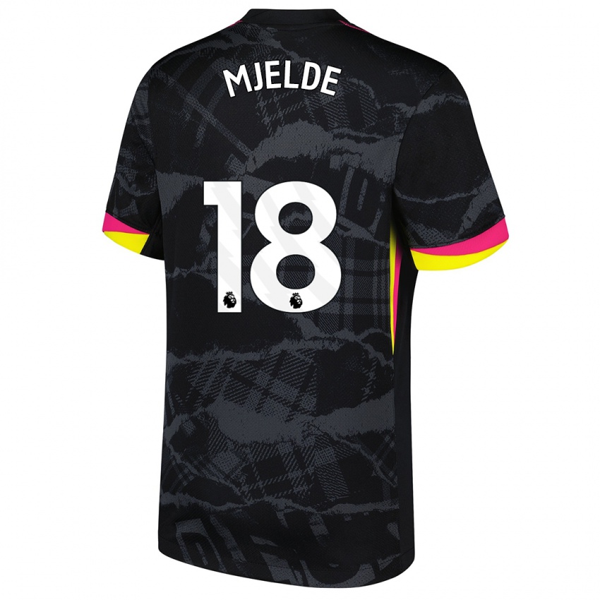 Kinder Maren Mjelde #18 Schwarz Rosa Ausweichtrikot Trikot 2024/25 T-Shirt Österreich