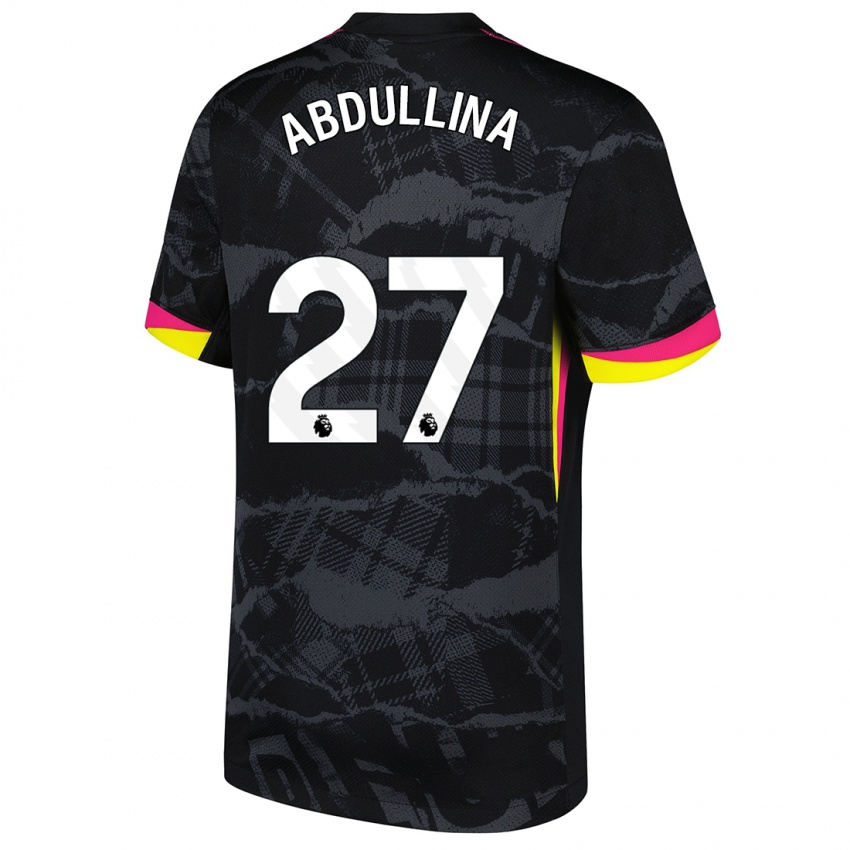 Kinder Alsu Abdullina #27 Schwarz Rosa Ausweichtrikot Trikot 2024/25 T-Shirt Österreich