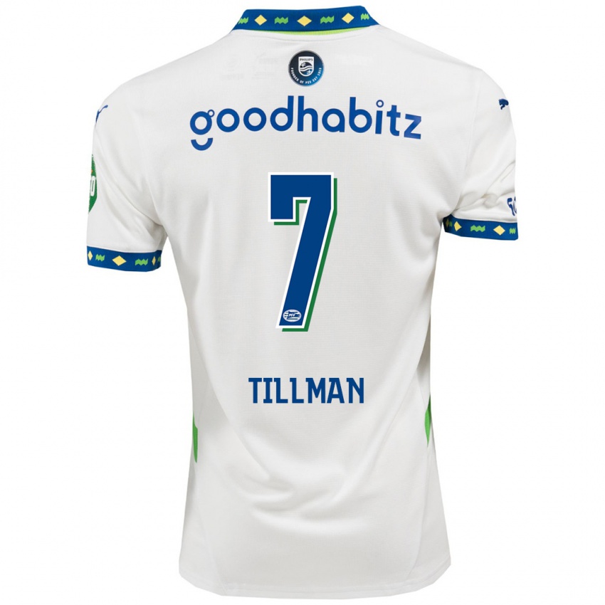 Kinder Malik Tillman #7 Weiß Dunkelblau Ausweichtrikot Trikot 2024/25 T-Shirt Österreich