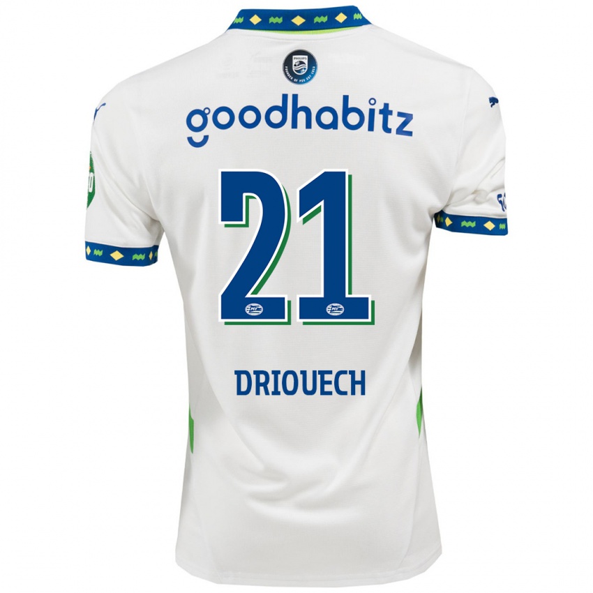 Kinder Couhaib Driouech #21 Weiß Dunkelblau Ausweichtrikot Trikot 2024/25 T-Shirt Österreich