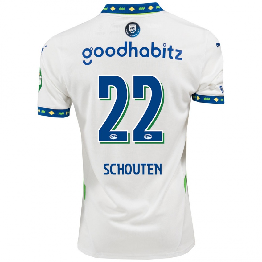 Kinder Jerdy Schouten #22 Weiß Dunkelblau Ausweichtrikot Trikot 2024/25 T-Shirt Österreich