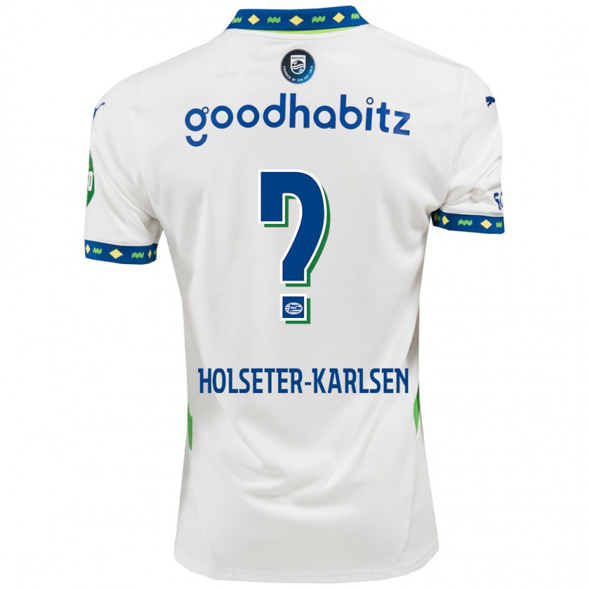 Kinder Philip Holseter-Karlsen #0 Weiß Dunkelblau Ausweichtrikot Trikot 2024/25 T-Shirt Österreich