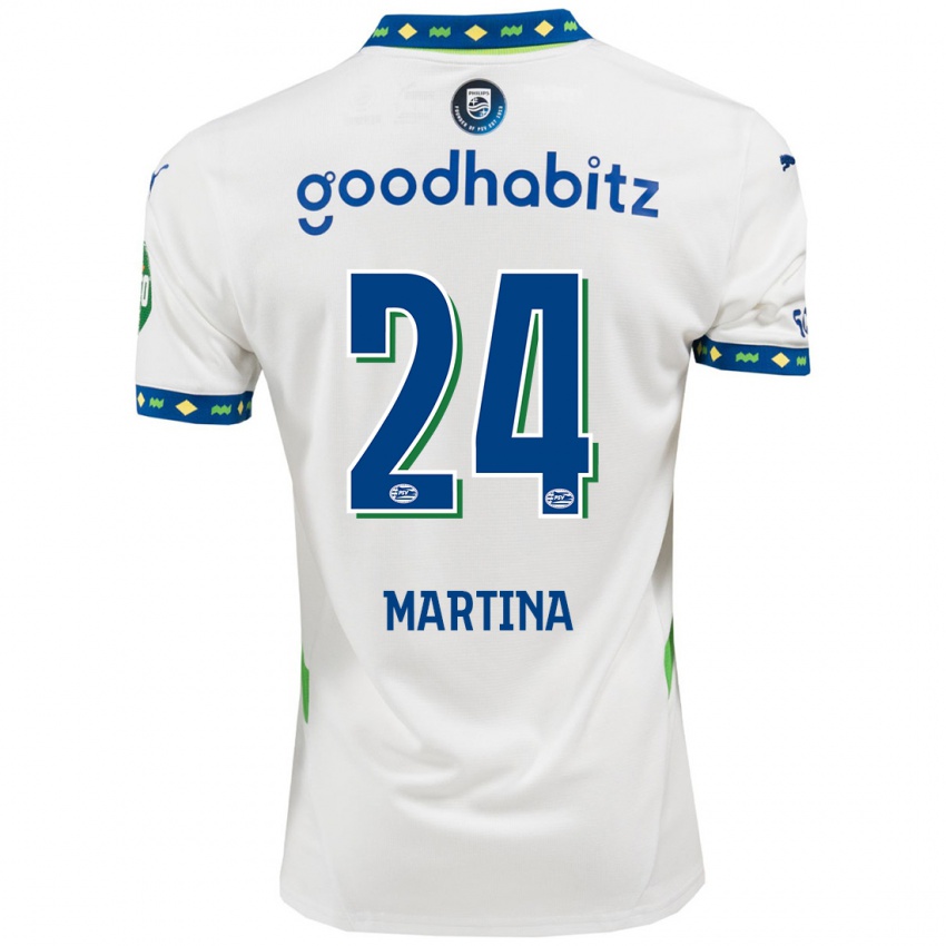 Kinder Shijona Martina #24 Weiß Dunkelblau Ausweichtrikot Trikot 2024/25 T-Shirt Österreich